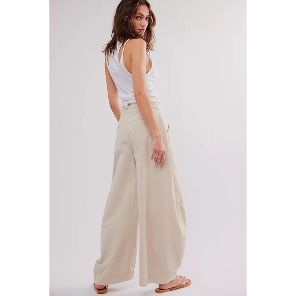 Free People Tegan Washed Barrel Trousers Pants Pleated Tapered Leg XXS 278600 - Picture 4 of 9